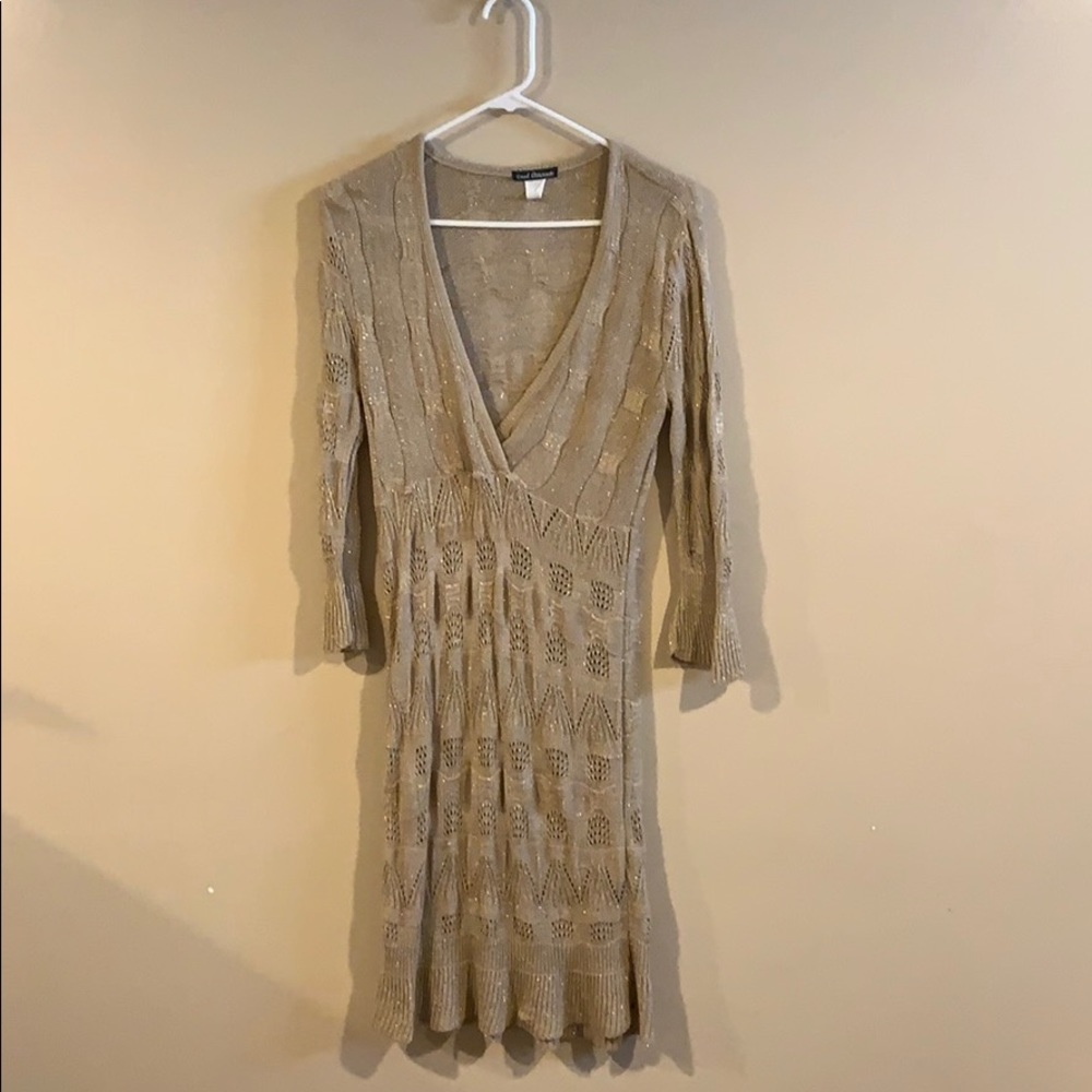 Long sleeved Golden Dress